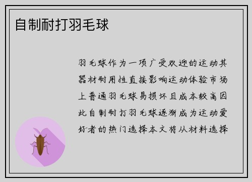自制耐打羽毛球